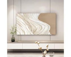 Universele TV Hoes - Beschermhoes Scherm - Stofvrij Houden - Half Gesloten Achterkant - 46-50 Inch - Zeegolven