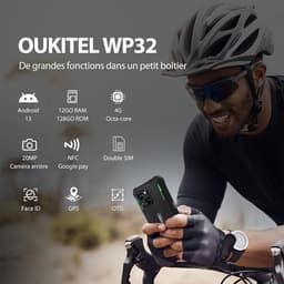 OUKITEL WP32 Rugged Smartphone - IP68/IP69K Outdoor Telefoon - Dual SIM 4G - 12GB RAM - 128GB ROM - 6300 mAh - 5,93 inch - GPS, NFC, OTG - Groen — thumbnail 2
