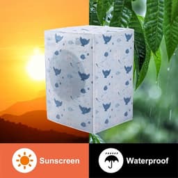 Wasmachinehoes - Stofhoes voor wasmachine - Wasmachinehoes - Hoes voor droger - Stofwerende hoes voor wasmachines met voorlader - Waterdichte hoes voor de meeste drogers met voorlader - Stof- en waterdicht - 65x75x85 cm (Konijnenpatroon) — thumbnail 5