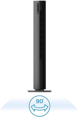Luxe Toren Ventilator - Slimme Ventilator - Frisse Lucht - App Bediening - 31x31x111cm - Grijs — thumbnail 2