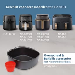 Philips Ovenschaal & Bakblik Airfryer Accessoire - HD9945/01 - Geschikt voor Philips - Bakaccessoire met 7 muffinvormen — thumbnail 5