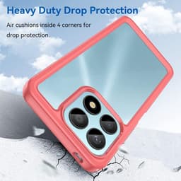 Allecto Plus - Clear Case voor Honor X8a - Zacht TPU + Harde PC - Rood - Schokbestendig - Krasbestendig - Slank Ontwerp — thumbnail 4