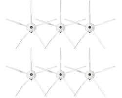 Vervangende siliconen zijborstels - Geschikt voor Roborock T7S, T7S PLUS, G20, G10, G10S, G10S PRO, G10S PURE, S7, S7MAXV ULTRA, T8, Q7+, Q7 MAX+ en S8 - Robotstofzuigers - set van 6 stuks - Wit