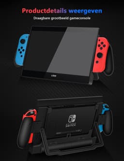Gloovon® Draagbare Gaming Monitor - 10.1 inch Full HD IPS - Voor Nintendo Switch & OLED - Met Accu & Speakers - Plug & Play - Zwart — thumbnail 2