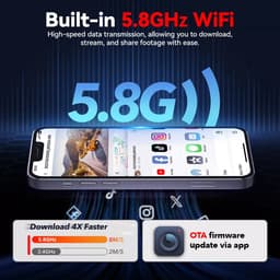 Redtiger A4 4K+1080P 5.8GHz WIFI Voice Control Dash Cam Touch Wifi GPS 2CH 64GB dashcam - Auto camera voor en achter - Wifi en GPS - Parkeermodus - 2,2 inch touch screen LCD - 4K resolutie - 64gb Micro SD kaart - dashcam voor auto — thumbnail 4
