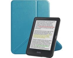 Hoes Geschikt voor Kobo Clara Colour - E-reader Bescherm Hoesje Case Sleep Cover Trifold - Hoes Geschikt voor Kobo Clara Colour Hoesje - Turquoise