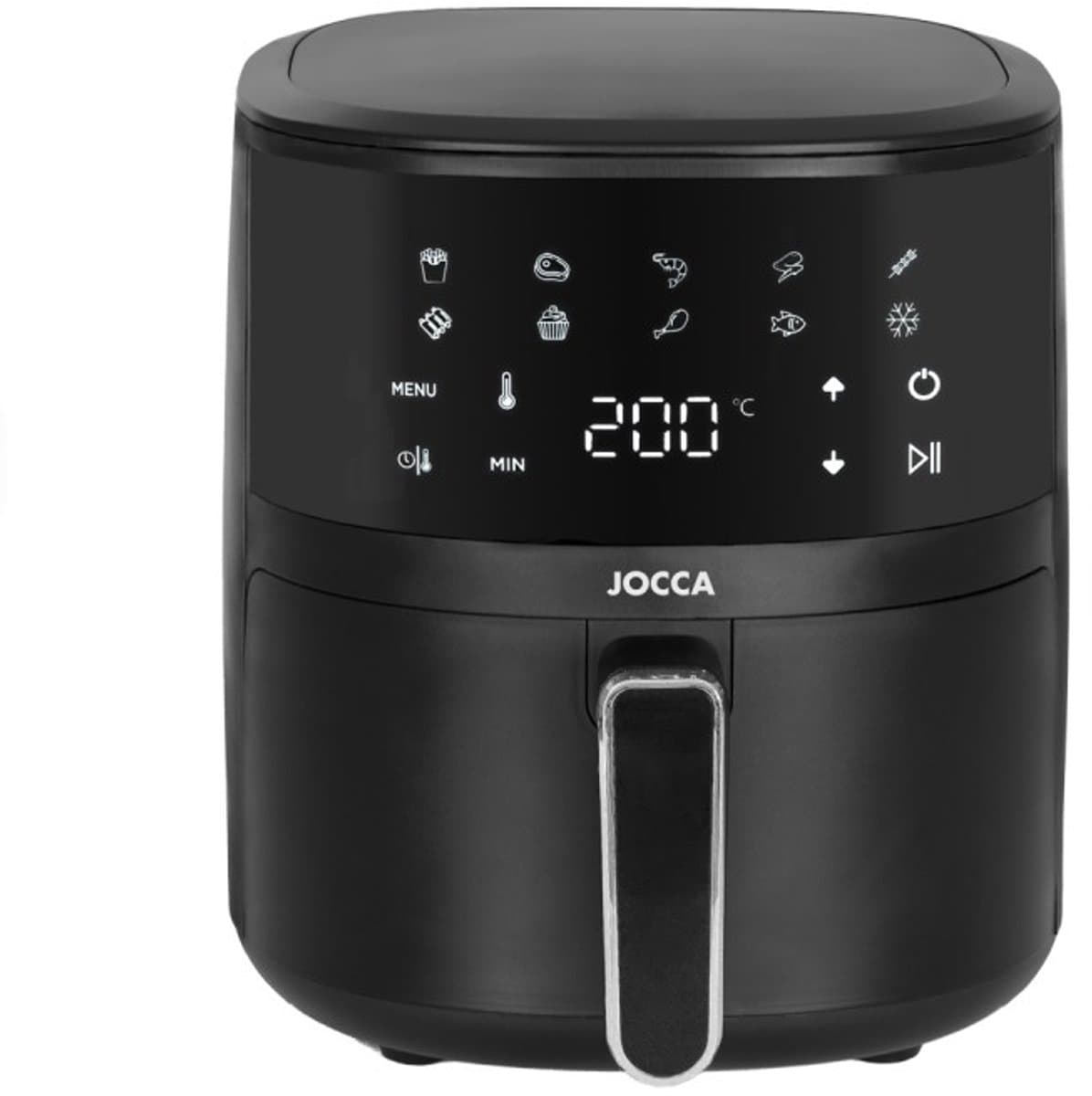 Jocca Airfryer - Heteluchtfriteuse - Digitale Airfryer - Airfryers - 4L - Airfryer xl - Airfryer xxl - 1200W - Zwart - 2219 — afbeelding 1