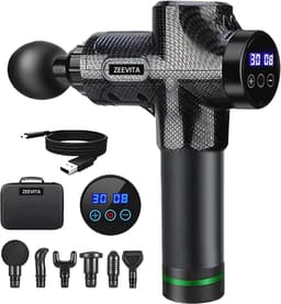Diep Weefsel Massagepistool - Draagbare Percussie Massager met LCD, 30 Snelheden en 6 Opzetstukken voor Pijnverlichting — thumbnail 1