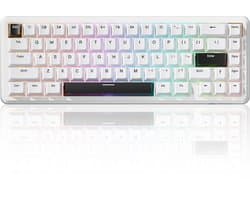ATTACK SHARK X65 HE - Magnetic Switch Wired Gaming Toetsenbord - 66 Keys - RGB - Side Printed PBT Keycaps - 8KHz - 0.01mm Rapid Trigger - 0.125ms - Wit