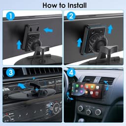 CD-sleufhouder Geschikt voor CarPlay-scherm, 360 ° rotatie cd-speler GPS autohouder compatibel met de meeste 7-10 inch GPS-navigatie autoradio's — thumbnail 3