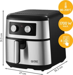 TZS First Austria Airfryer - Heteluchtfriteuse - 8L - 1700W - 80ºC tot 200ºC - Zwart — thumbnail 5