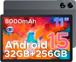 DOOGEE Tab G6+-Tablet-Android 15-11 inth FHD+ 90Hz- 4G LTE-32GB ROM+256GB ROM（2TB TF）-Unisoc T7280-8000mAh/18W-Dubbele luidsprekers-Widevine L1-Face ID-Grijs — thumbnail 1