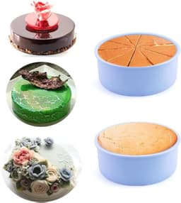 Siliconen bakvorm, rond, 15 cm, 2 stuks, siliconen bakvorm, bakvormen voor heteluchtfriteuse, airfryer, siliconen bakvorm voor gelaagde cake, cheesecake, cake en brood — thumbnail 1