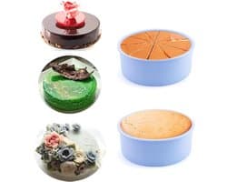Siliconen bakvorm, rond, 15 cm, 2 stuks, siliconen bakvorm, bakvormen voor heteluchtfriteuse, airfryer, siliconen bakvorm voor gelaagde cake, cheesecake, cake en brood