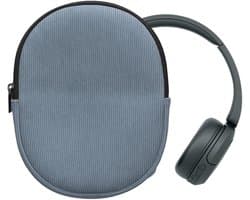 kwmobile headset case geschikt voor Sony WH-CH520 / WH-CH510 / MDR-ZX110 hoes - 22,5 x 17 cm - Koptelefoon cover met rits - Neopreen en ribfluweel - In vintage blauw