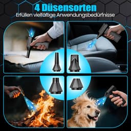 RFWR® Elektrische Stofblazer 130.000 tpm - Krachtige, Draagbare Mini Reinigingsblazer met 3 Snelheden voor Thuis, Auto en Buiten — thumbnail 5