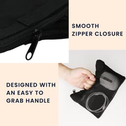 kwmobile Mesh reisorganiser - accessoire organiser - gaasvak voor mobiele telefoon kabel power bank harde schijf oplader - ritsvak - zwart. — thumbnail 2
