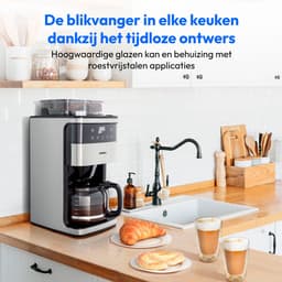 MEDION koffiezetapparaat met maler en glazen kan (1,5 liter, max. 12 kopjes, 8 maalinstellingen, max. 1050 watt, 24-uurs timer, LED-display, druppelstop, permanent filter, MD19899) — thumbnail 5