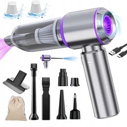 Auto Stofzuiger - Draadloze 4-in-1 Handstofzuiger - Kruimelzuiger - Mini Stofzuiger - 16000 Pa Zuigkracht - 6000mAh & Oplaadbaar - Met HEPA Filter & Accessoires - Voor Auto, Huis & Kantoor — thumbnail 1