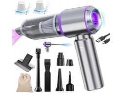 Auto Stofzuiger - Draadloze 4-in-1 Handstofzuiger - Kruimelzuiger - Mini Stofzuiger - 16000 Pa Zuigkracht - 6000mAh & Oplaadbaar - Met HEPA Filter & Accessoires - Voor Auto, Huis & Kantoor