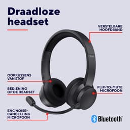 Trust Ayda Draadloze ENC Headset - PC Headset - Draadloos via Bluetooth - Noise Cancelling Microfoon - Tot 24 Uur Batterij - Zwart — thumbnail 4