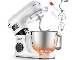 RFWR® Krachtige 1500W Planetaria Keukenmachine met 8L Kom en 6 Snelheden