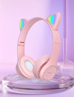 Draadloze Koptelefoon – Kattenoren – Met LED-licht – Bluetooth — thumbnail 2