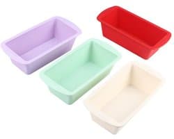 Siliconen bakvormen - Mini siliconen bakvormen - Siliconen cakevormen - Perfecte bakaccessoires - Broodvormen voor brood, cake en toast - Geschikt voor de airfryer - Set van 4
