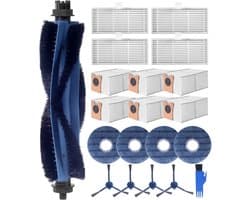 20-delige accessoireset voor Eufy Omni C20, reserveonderdelenset voor eufy Omni C20, 1 hoofdborstel, 4 filters, 4 zijborstels, 4 doeken, 6 stofzakken, 1 kleine reinigingsborstel