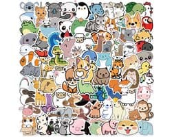 Stickers 100 Stuks - Sticker - Schattige Dieren - Stickers kinderen - esthetische scrapbooking sticker - Laptop stickers - Telefoonhoesjes stickers - Dagboekstickers - Decoratieve stickers - bekerstickers - Boekstickers - Uiterlijk stickers