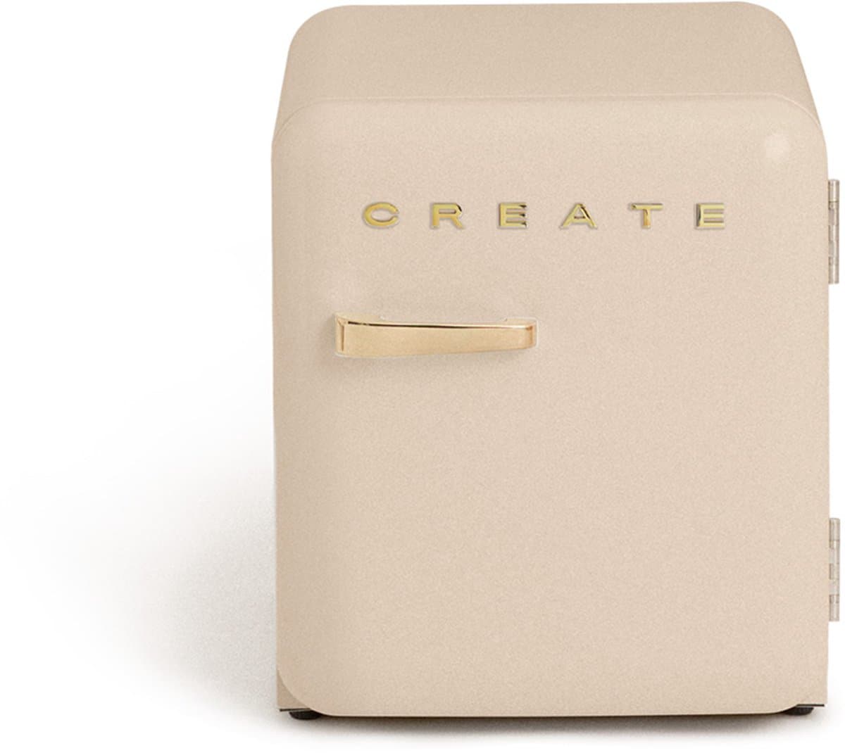 CREATE - Koelkast in retrostijl - Zand - Handvat Goud - FRIDGE RETRO 48L — afbeelding 1