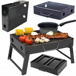 Reisgrill in draagbare opvouwbare Koffer - Houtskool - Barbeque — thumbnail 1