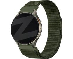 Bandz Smartwatch bandje 20mm nylon 'Easy fit' met klittenband - geschikt voor Samsung Galaxy Watch 4 / 5 / 6 / 7 (Classic / Pro) / 3 - 41mm / Active - 40 & 44mm / FE - Amazfit GTS 1-2-3-4 - Polar Ignite / Unite / Pacer (groen)