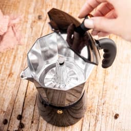 Kinghoff Aluminium Espressokoffiezetapparaat KH-1883 – 6 Kopjes – Zwart – Geschikt voor Inductie - Percolator - 300ml — thumbnail 3
