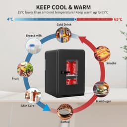 Lexium Mini Fridge for Drinks - Kleine Koelkast - Mini Koelkasten - Minibar - Mini Fridge - Mini Koelkast - Mini Koelkastje - — thumbnail 2