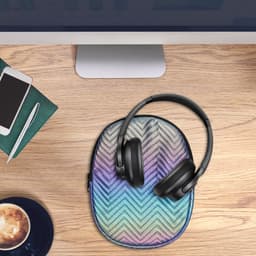 kwmobile Hoes voor Anker Soundcore Q20i Tas – Case voor Headset van Metallic Kunstleer en Nylon – meerkleurig — thumbnail 8