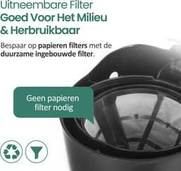 Emerio Compact Koffiezetapparaat met Glazen Kan - 5 Kopjes per Keer - 0,6L Filterkoffie - ook geschikt voor Camping - Uitneembaar Filter - Non-Drip systeem - 600W - CME-116801 Zwart — thumbnail 2