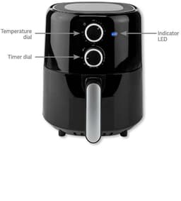Nedis Airfryer – 3L – Heteluchtfriteuse – Gezond Frituren – Tijdschakelaar – Analoog – Compact – Zwart — thumbnail 8
