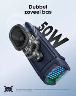 soundcore Boom 3i van Anker - Robuuste outdoorluidspreker - Bluetooth-luidspreker - Waterdicht IP68 - 50W BassUp 2.0-geluid - Bluetooth 5.3 - 16 uur speeltijd - Lichtshow + TWS-stereo - Kajakken - Vissen - Kamperen — thumbnail 2