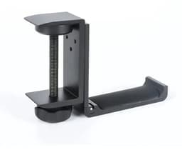 Nieuwe opvouwbare hoofdtelefoonstandaard, aluminium hoofdtelefoonstandaard, ruimtebesparende standaard voor op het bureau, universele gamingheadset, zwart — thumbnail 1