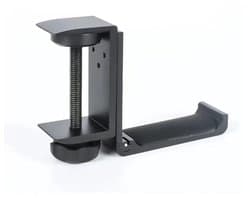 Nieuwe opvouwbare hoofdtelefoonstandaard, aluminium hoofdtelefoonstandaard, ruimtebesparende standaard voor op het bureau, universele gamingheadset, zwart