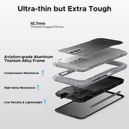 DOOGEE Blade 10 Pro Energy 4.5G - Robuuste Telefoon - Smartphone - 32 GB RAM+256 ROM（2TB/TF) - Android 15 - 6,56-inch HD+ 90Hz - 6150mAh/18W - IP68 - 10.7mm - Face ID - NFC - GPS - Zilver — thumbnail 4