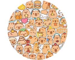 Capybara stickers - 100 stuks - capibara-decoratie - vinyl stickers voor laptop - bagage - waterfles - helm - reisstickers voor kinderen en volwassenen