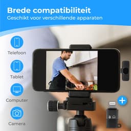 Nuvance Draadloze Microfoon - Geschikt voor Usb-C & 8-Pin - Lavalier - Microfoon Draadloos - Dasspeld - Plug & Play — thumbnail 3