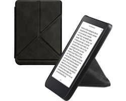 kwmobile e-reader hoesje geschikt voor Kobo Clara 2E hoes - Ereader flip case met standaard - E reader cover van kunstleer - In antraciet