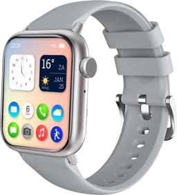 Nuvance - Smartwatch Heren - Smartwatch Dames - Geschikt voor alle Smartphones - Sporthorloge - 45mm - Stappenteller & Hartslagmeter - Grijs — thumbnail 1