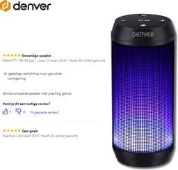Denver Bluetooth Speaker Draadloos - 60W - Lichteffecten - Muziek Box - FM Radio - AUX - BTL62 — thumbnail 3