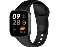 Siliconen Smartwatch bandje - Geschikt voor Redmi Watch 3 siliconen bandje - zwart - Strap-it Horlogeband / Polsband / Armband