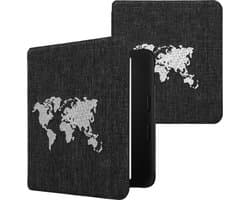 kwmobile Cover geschikt voor Tolino Vision 6 - Vilten ereader hoes - Beschermende e-Reader Case - in wit / donkergrijs