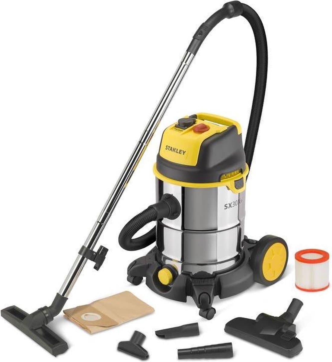 Stanley SXVC30XTDE - Industriële Stofzuiger - 1600W - RVS Tank - 30L — afbeelding 1